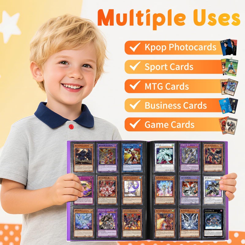 KIOEEE Purple Card Binder 9 Pocket, PP Cover Trading Card Binder for 360 Cards, Sturdy Card Collection Album, Card Holder Folders for MTG, TCG, Game Cards & Sports Cards - Image 5